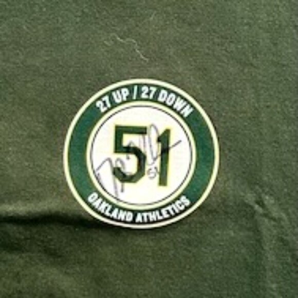 Signed Dallas Braden Perfect Game Tee Shirt - 27 Up, 27 Down - Mens Sz. XL EUC - Picture 3 of 8